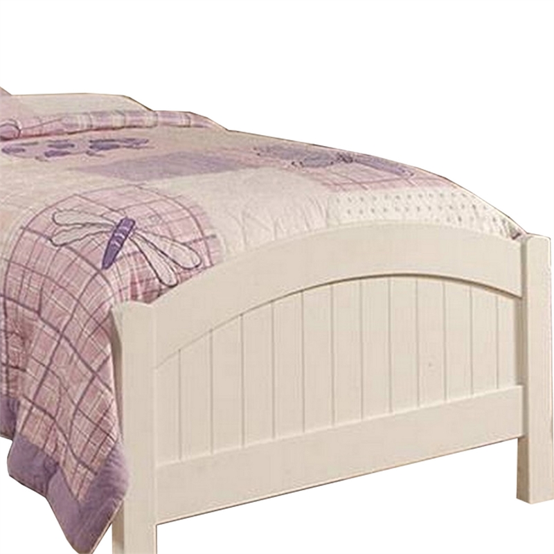 Bowery Hill Full Size Bed with Arched Headboard in Classic White Wood