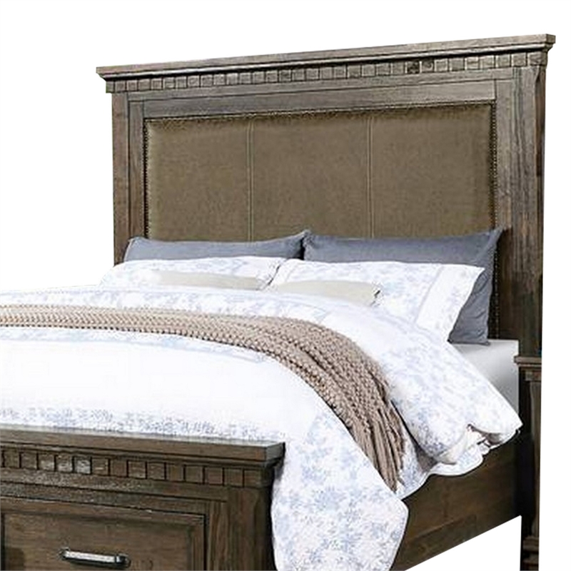 Bowery Hill Classic Queen Size Bed with 2 Storage Drawers in Brown