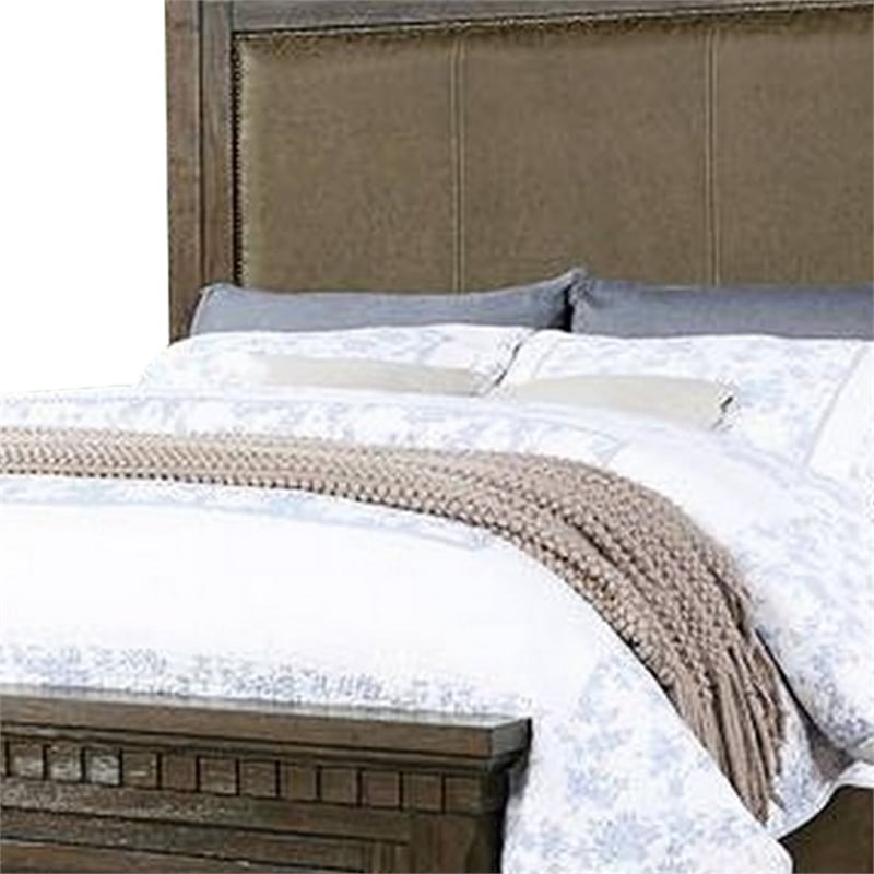 Bowery Hill Classic Queen Size Bed with 2 Storage Drawers in Brown