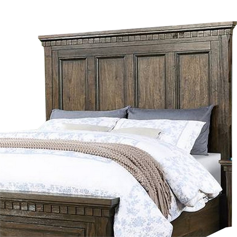 Bowery Hill Classic Wood Queen Size Bed with Storage Drawers in Brown