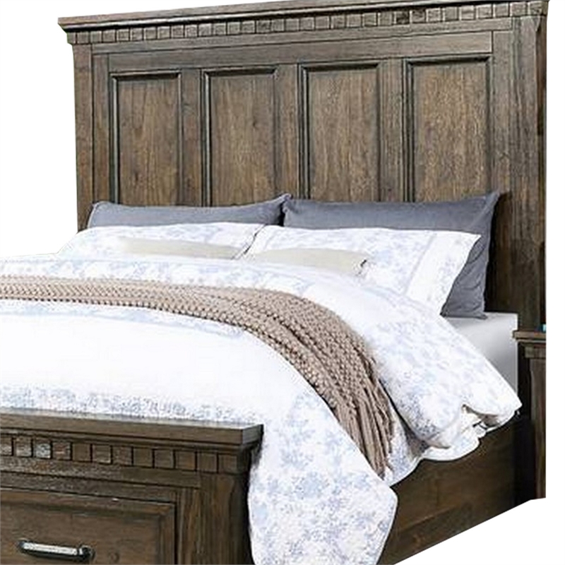 Bowery Hill Classic California King Bed with Storage Drawers in Brown