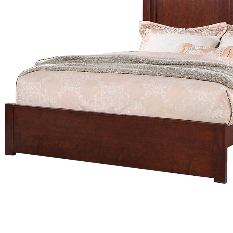 Bowery Hill Platform California King Bed with Panel in Cherry Brown
