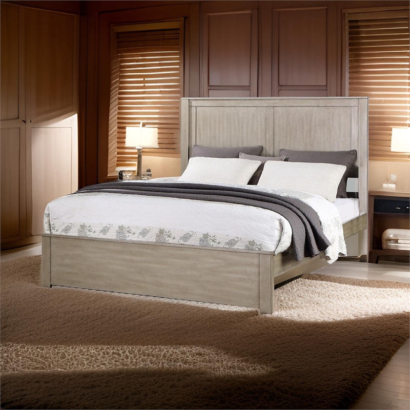 Bowery Hill Rectangular Platform California King Bed in Light Tan