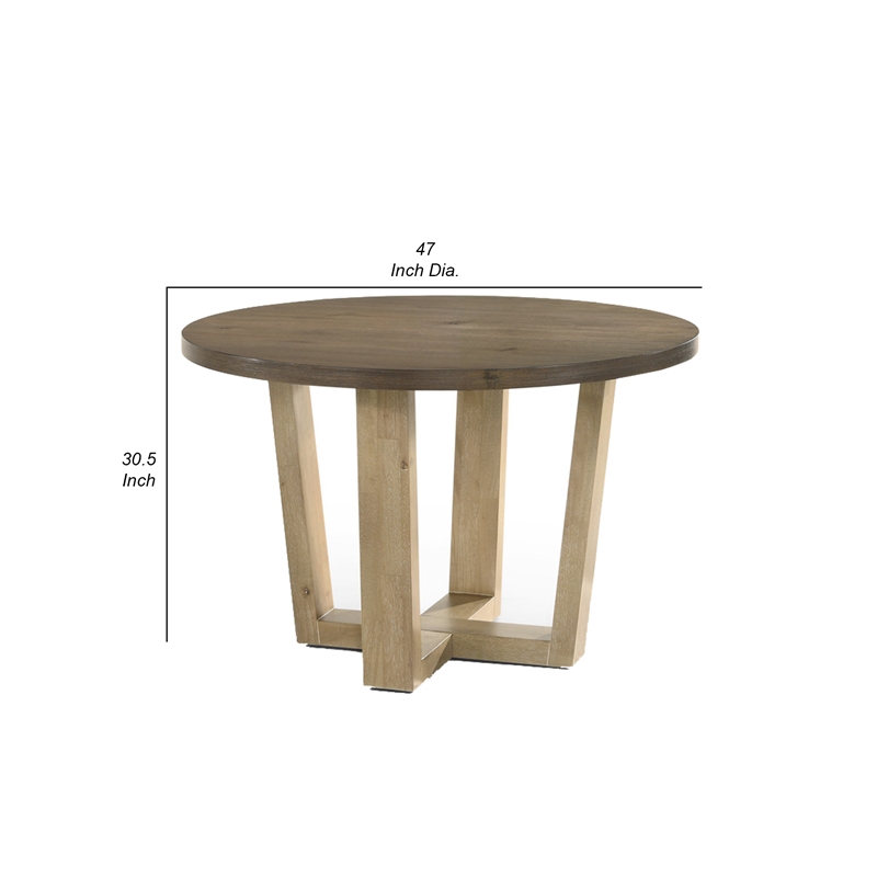 Bowery Hill 47 in Round Dining Table in Vintage Walnut Brown