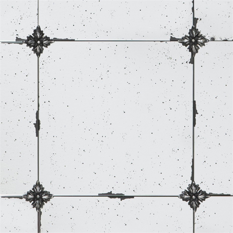 Bowery Hill 36 in Square Metal Frame Wall Mirror in Antique Black