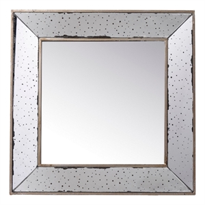 Bowery Hill 18&quot Square Wall Mirror with Raised Tray Edges and Angled Frame