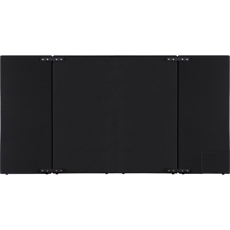 Bowery Hill Queen Platform Bed with Crystal Tufted Headboard in Black