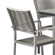 Bowery Hill 7 Piece Aluminum Outdoor Dining Set with Gray Rope Seating
