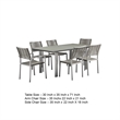Bowery Hill 7 Piece Aluminum Outdoor Dining Set with Gray Rope Seating