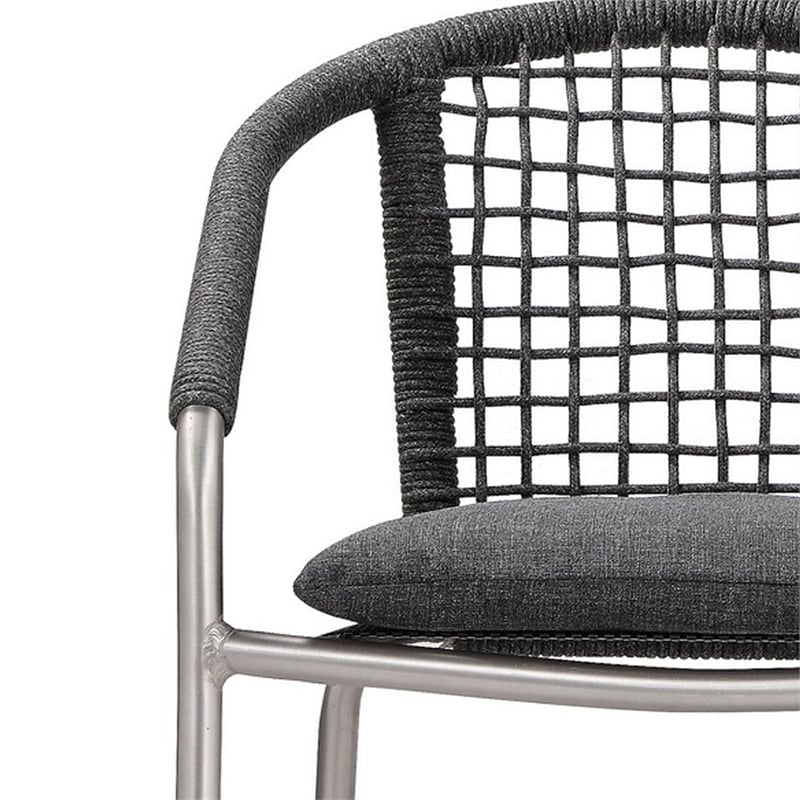 Bowery Hill 7 Piece Outdoor Dining Set in Slate Gray Rope with Aluminum