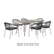 Bowery Hill 7 Piece Outdoor Dining Set in Slate Gray Rope with Aluminum
