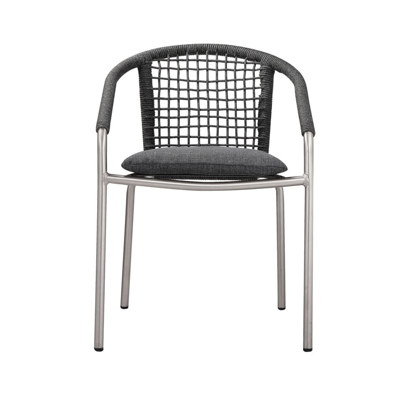 Bowery Hill 7 Piece Outdoor Dining Set in Slate Gray Rope with Aluminum