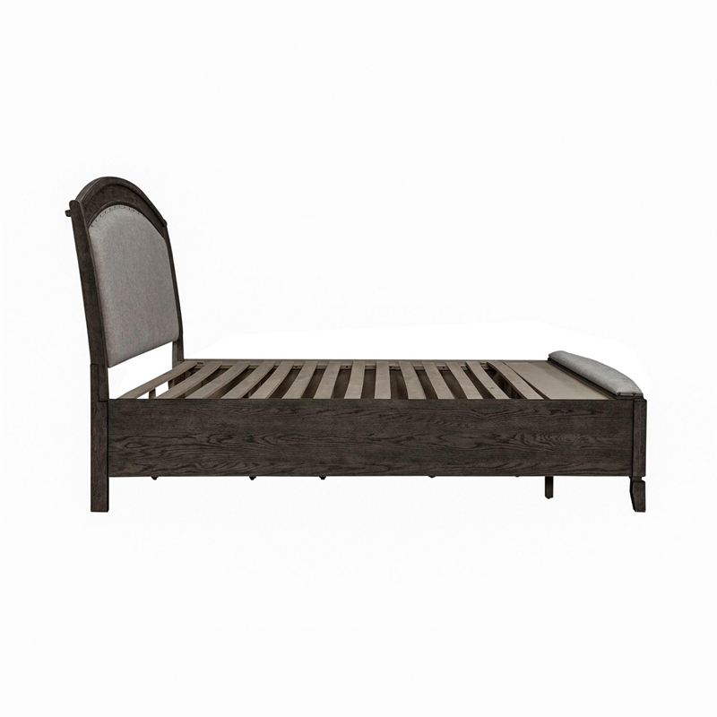 Bowery Hill Queen Upholstered Storage Bed with Cedar Lined Drawers in Brown