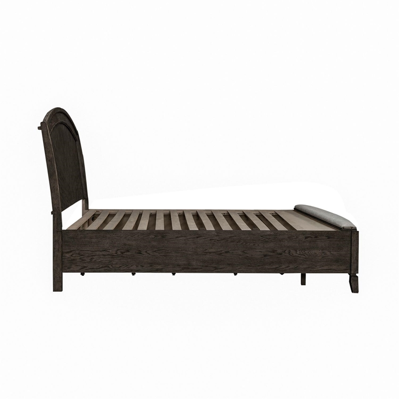 Bowery Hill Queen Storage Bed with Cedar Drawers and Bench Seat in Brown