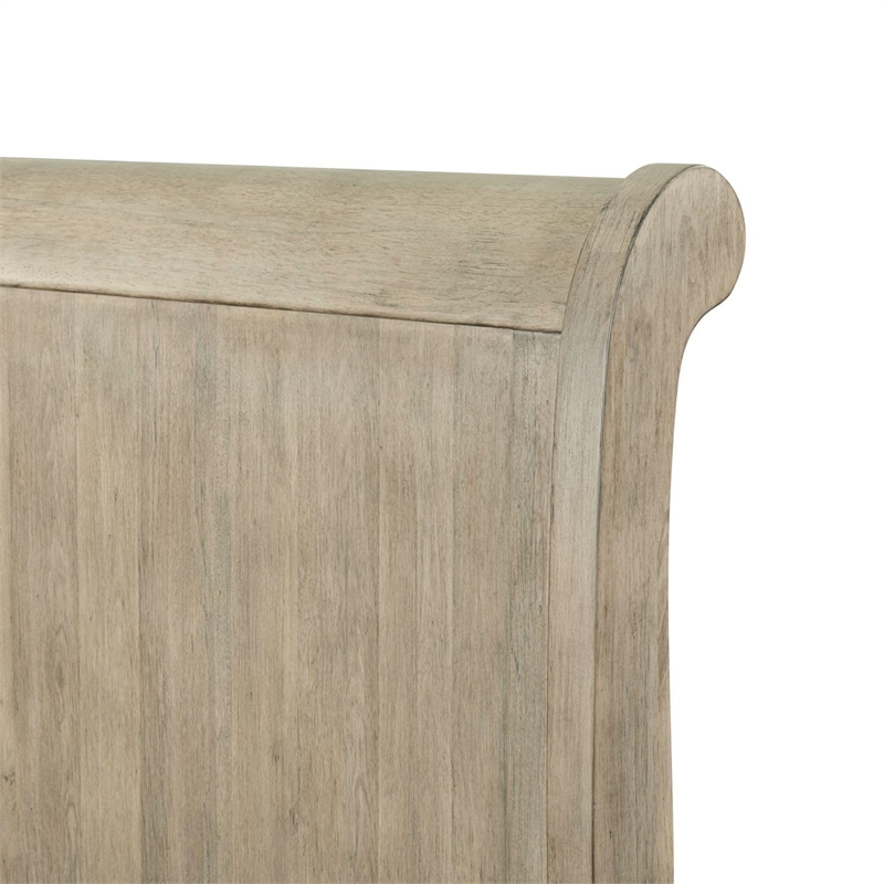 Bowery Hill Queen Sleigh Bed with Louis Philippe in Saddle Tan Brown