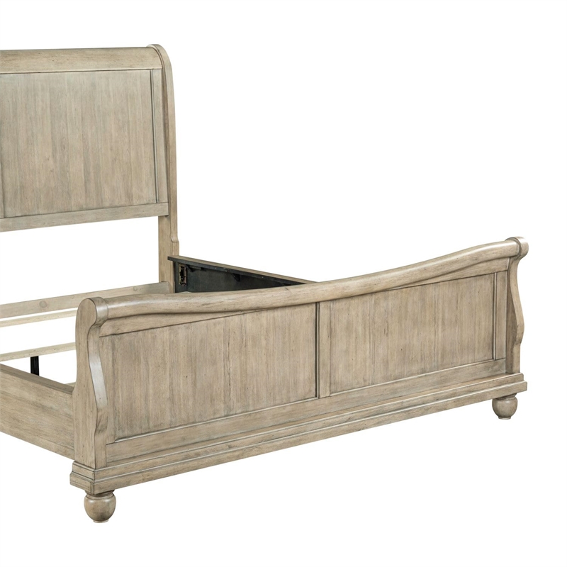 Bowery Hill California King Sleigh Bed with Louis Philippe Styling in Brown
