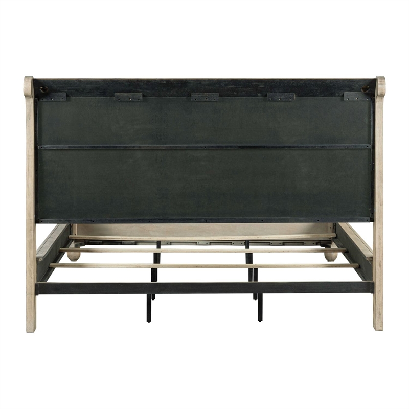 Bowery Hill California King Sleigh Bed with Louis Philippe Styling in Brown