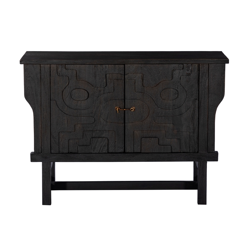 Bowery Hill 2 Door Sideboard with Carved Wood Detailing in Chocolate Brown