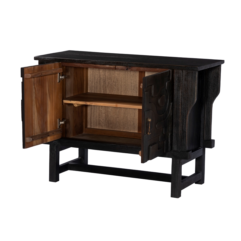 Bowery Hill 2 Door Sideboard with Carved Wood Detailing in Chocolate Brown