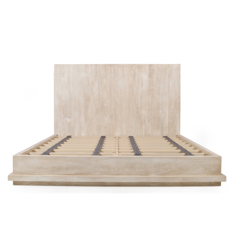 Bowery Hill California King Bed with Low Profile in Stone Natural Wood