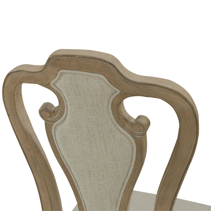Bowery Hill Splat Back Dining Chairs Set of 2 in Weathered Bisque