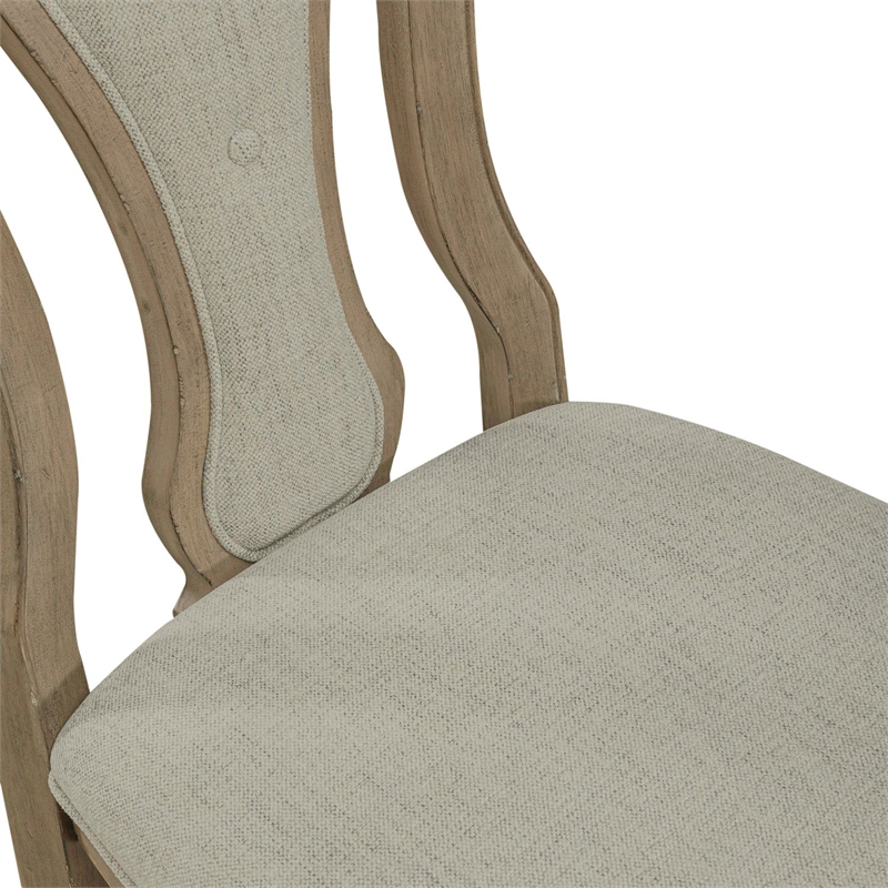 Bowery Hill Splat Back Dining Chairs Set of 2 in Weathered Bisque
