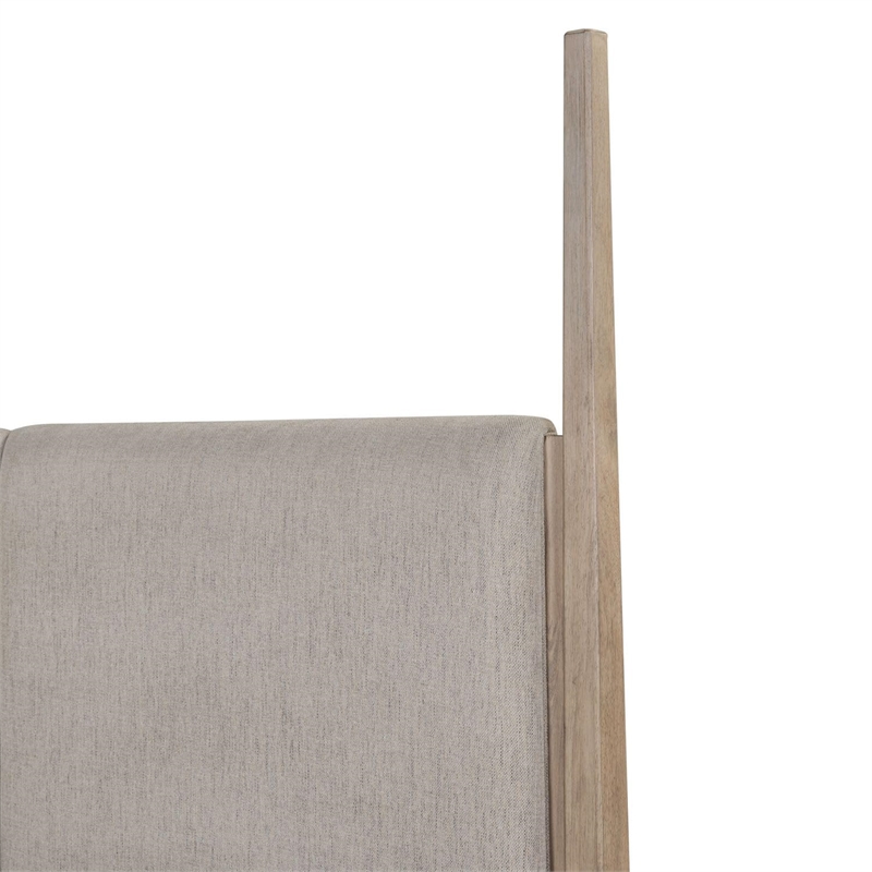 Bowery Hill King Poster Bed with Upholstered Panels in Barley Buff Brown