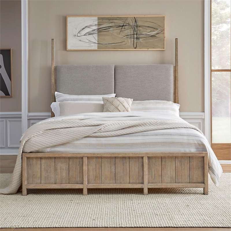 Bowery Hill California King Poster Bed with Panels in Barley Buff