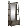 Bowery Hill 2 Piece Hall Tree with Mirror and Storage Drawer in Gray