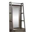 Bowery Hill 2 Piece Hall Tree with Mirror and Storage Drawer in Gray