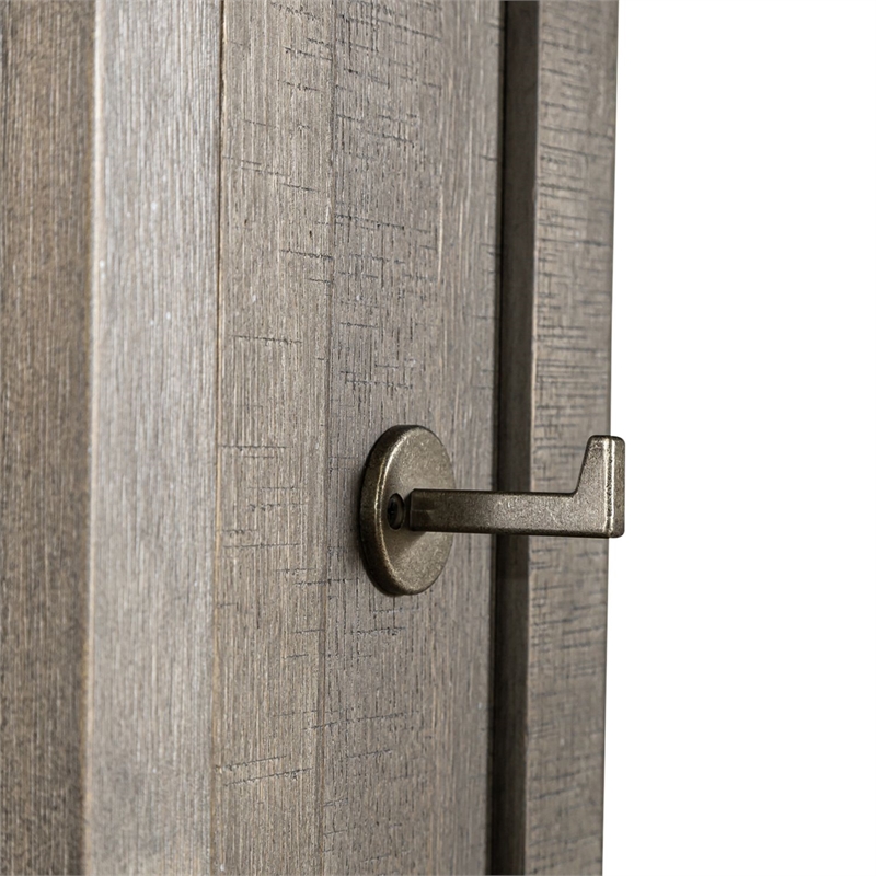 Bowery Hill 2 Piece Hall Tree with Mirror and Storage Drawer in Gray