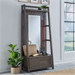 Bowery Hill 2 Piece Hall Tree with Mirror and Storage Drawer in Gray