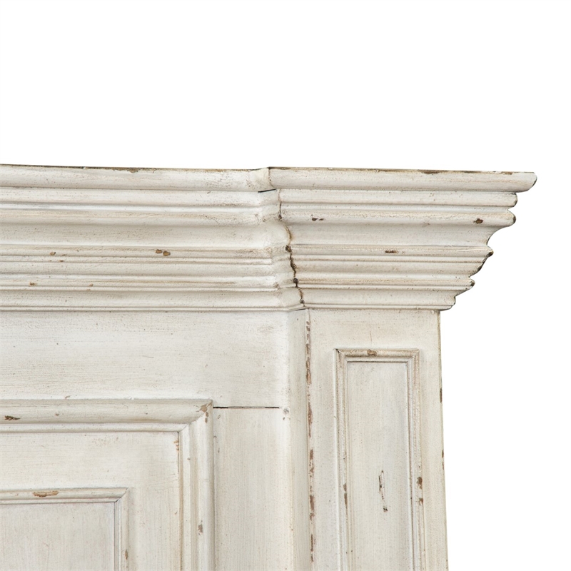 Bowery Hill California King Panel Bed with Crown Molding in Whitestone