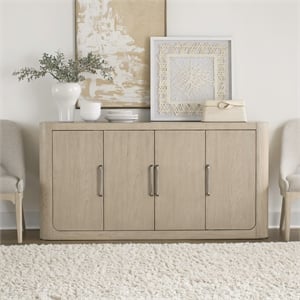 Bowery Hill Server with Faux Concrete Top and Hidden Drawers in Cloud White