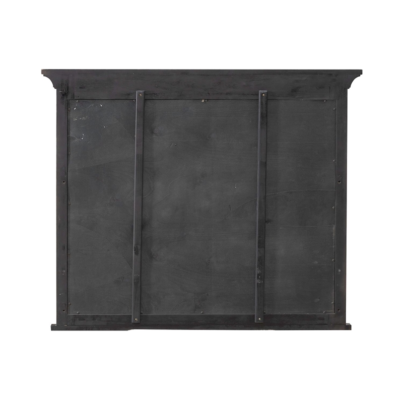Bowery Hill Mirror with Beveled Edge and Crown Molding in Saddle Brown
