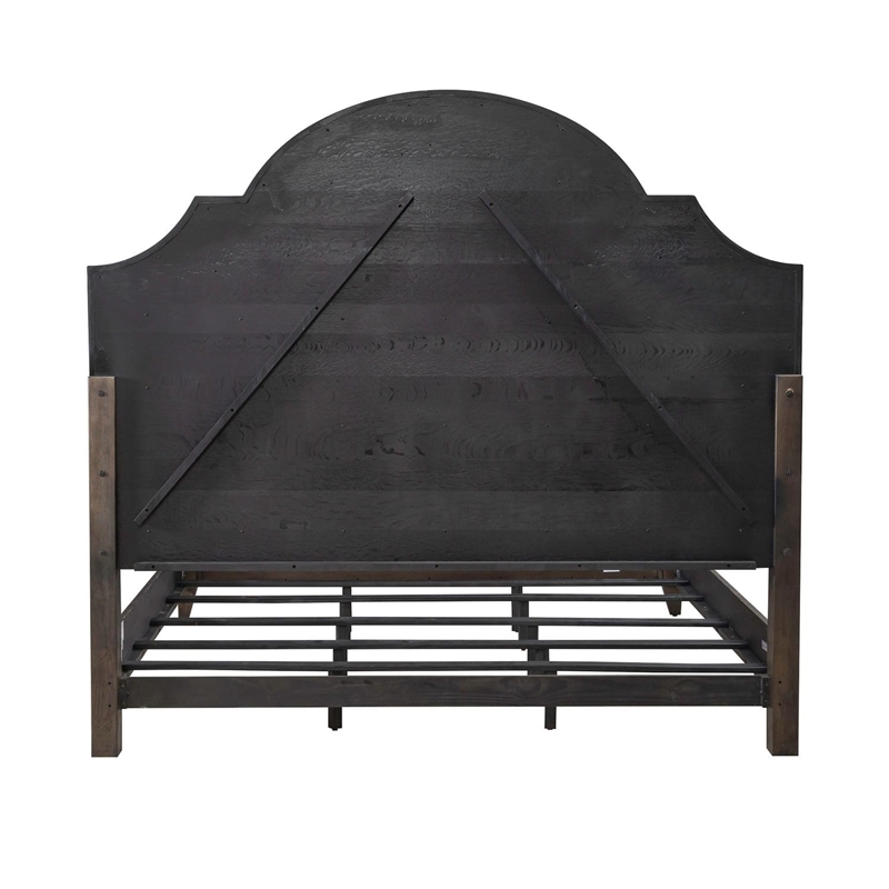 Bowery Hill California King Bed with Tufted Headboard in Saddle Brown