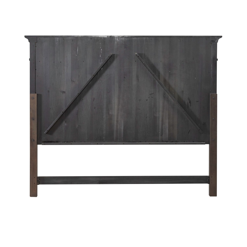 Bowery Hill California King Panel Bed with Crown Molding in Saddle Brown
