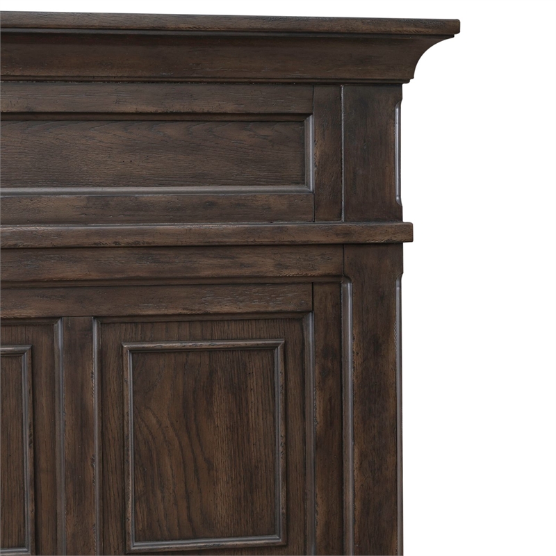 Bowery Hill California King Panel Bed with Crown Molding in Saddle Brown