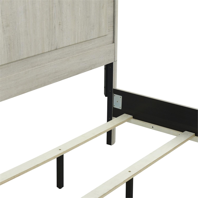 Bowery Hill King Panel Bed with Pilasters and Overlay Panels in White