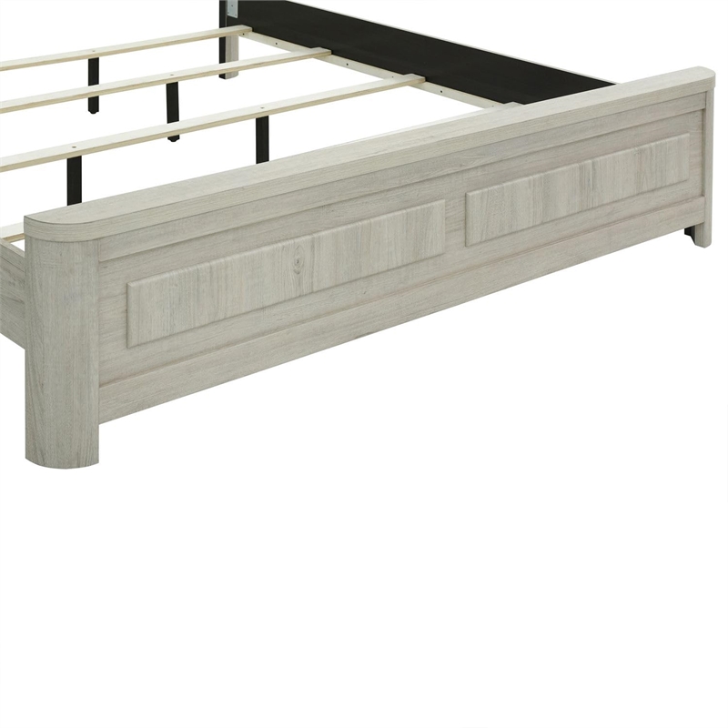 Bowery Hill King Panel Bed with Pilasters and Overlay Panels in White