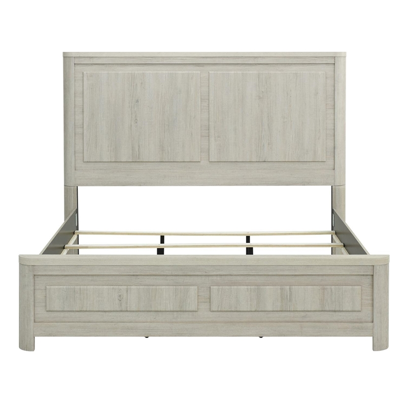 Bowery Hill King Panel Bed with Pilasters and Overlay Panels in White