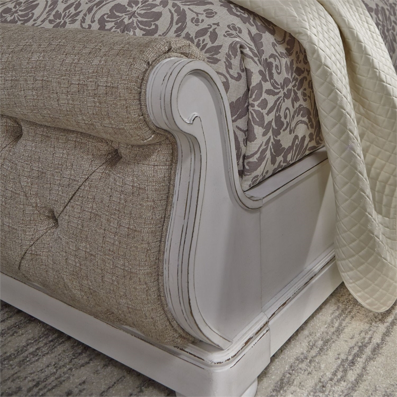 Bowery Hill Queen Panel Bed with Pilasters and Overlay Panels in White