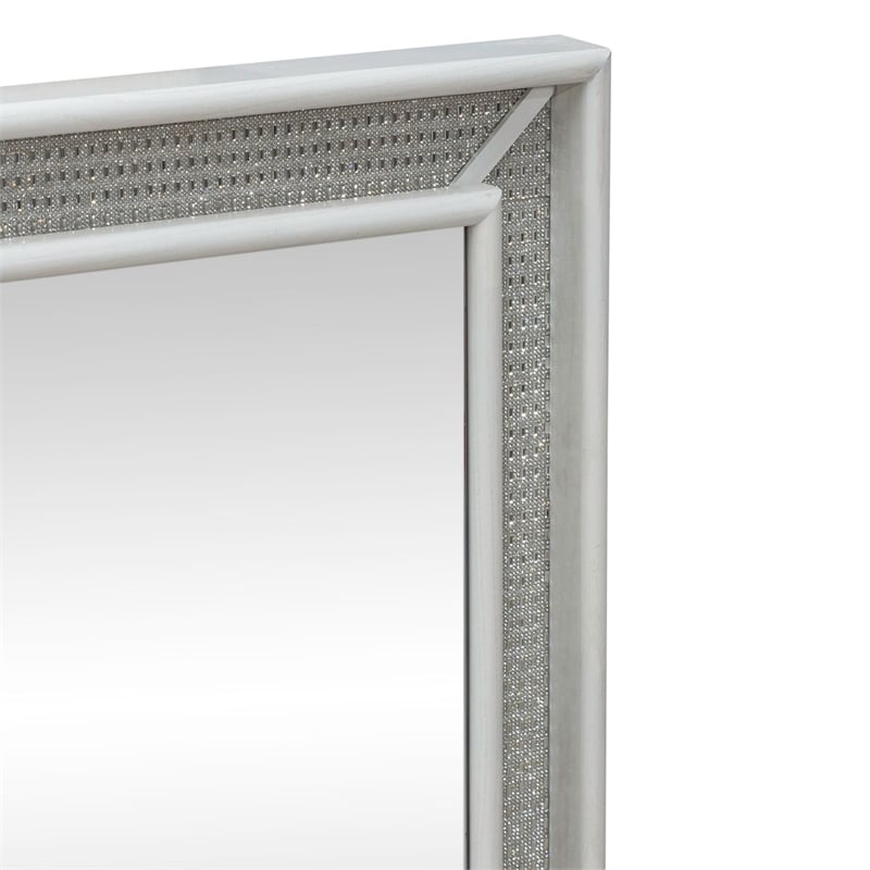 Bowery Hill Lighted Mirror with 3 Way Touch LED and Rhinestone in White