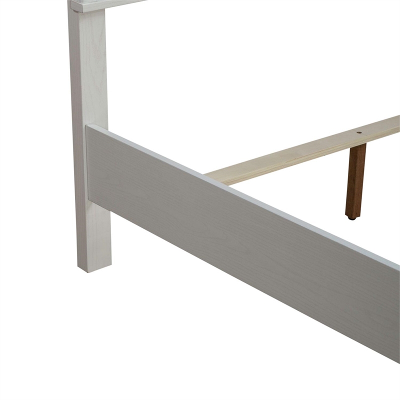 Bowery Hill California King Bed with LED and Rhinestones in Pearl White