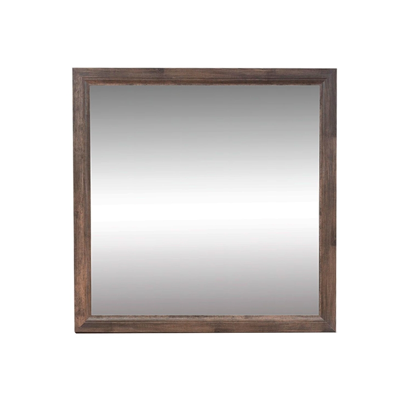 Bowery Hill Square Mirror with Moldings and Dresser Mount in Cobblestone