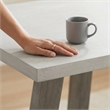 Bowery Hill Rectangular Concrete Top Bar Table with Acacia Base in Grey