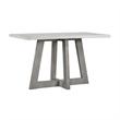 Bowery Hill Rectangular Concrete Top Bar Table with Acacia Base in Grey
