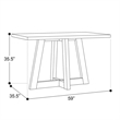 Bowery Hill Rectangular Concrete Top Bar Table with Acacia Base in Grey