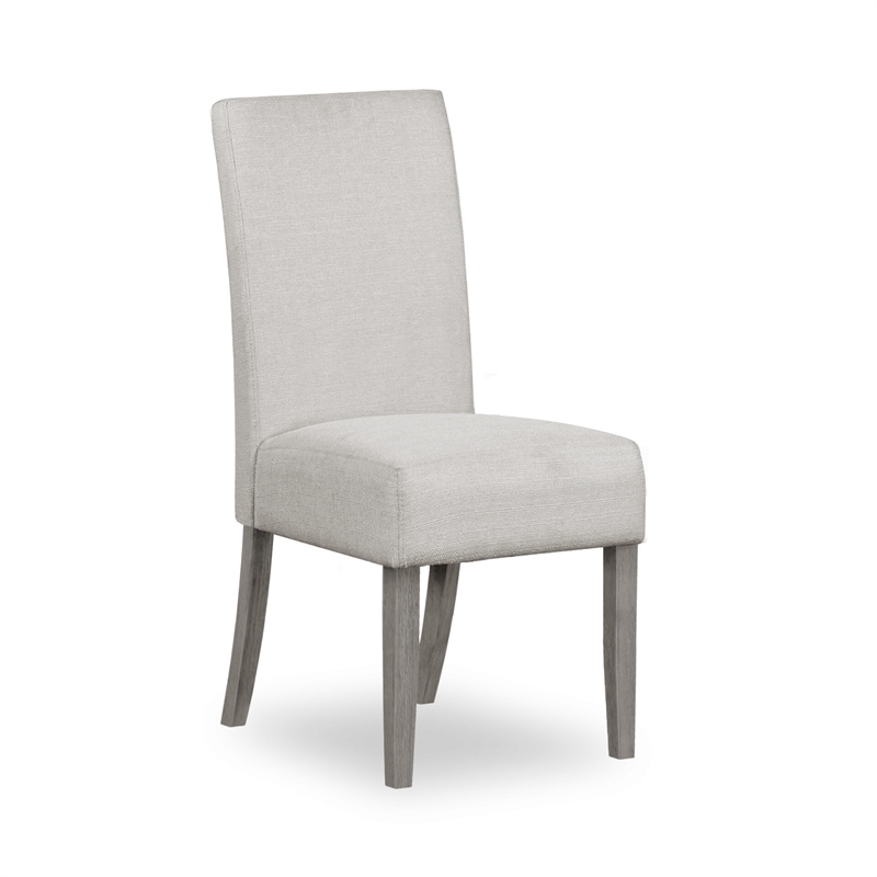 Bowery Hill Upholstered Dining Chairs Set of 2 with Acacia Frame in Grey