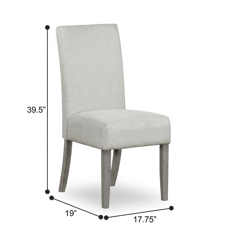 Bowery Hill Upholstered Dining Chairs Set of 2 with Acacia Frame in Grey